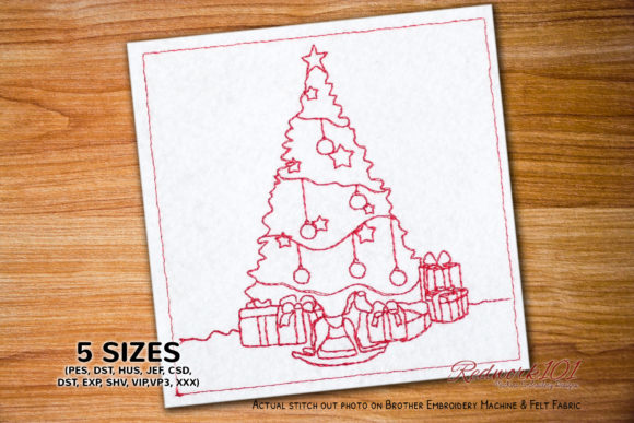 Reviewing Christmas Celebrations Tree Redwork for Real Projects