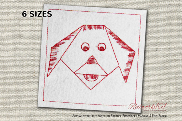 Reviewing Handmade Origami Dog Face Redwork