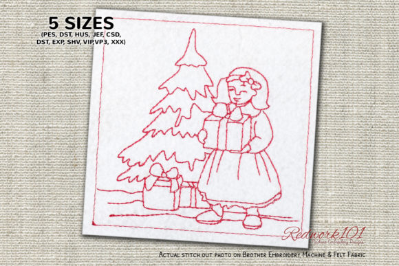 Reviewing the Girl with Christmas Gift Lineart