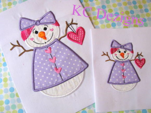 Snow Lady Holding Heart Applique Review